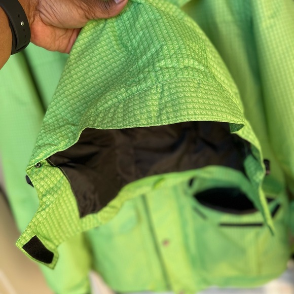Iceberg men’s medium lime green snow winter jacket with detachable hood used y2k - Picture 12 of 14